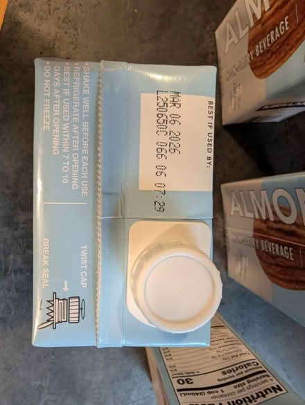 Photo of free Almond milk, expires 3/9 (Seattle Bitter Lake) #2