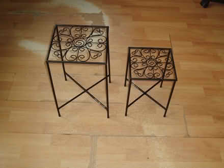 Photo of free Pair of Black Steel Plant Holders (Yateley GU46) #1