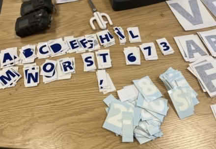 Photo of free Vinyl transfer lettering (Bromsgrove B61) #2