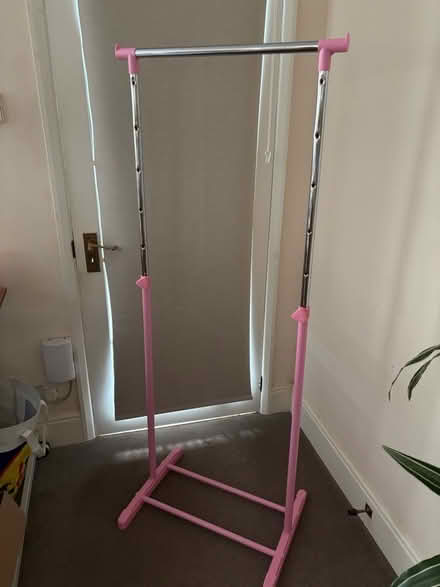 Photo of free Small pink adjustable clothes rail (Far Bletchley MK3) #2