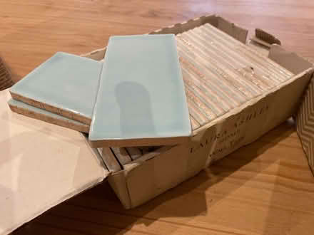 Photo of free Pale Blue Laura Ashley Wall Tiles (Much Wenlock) #1