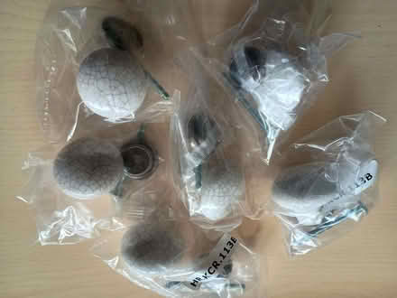 Photo of free New ceramic door/drawer knobs crackled glaze effect x 6 (Knaresborough HG5) #2