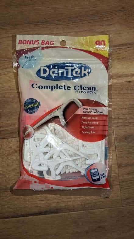 Photo of free Unopened bag of Dentek complete clean floss picks x90 (Allestree DE22) #1