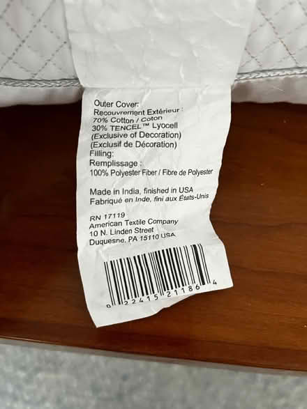 Photo of free Standard size bed pillow (Downtown Mountain View) #3