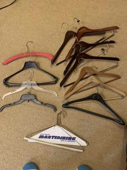 Photo of free asst wooden suit hangers plus (Greenwood) #1
