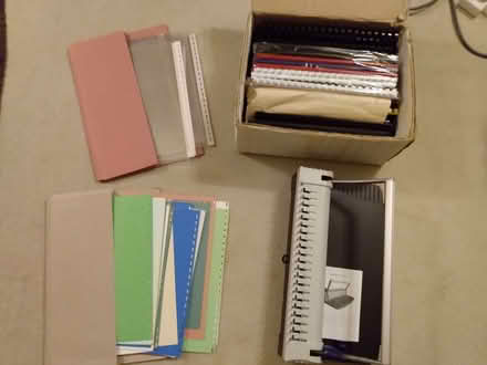 Photo of free Binding machine plus ring binders and covers (Kidlington OX5) #1