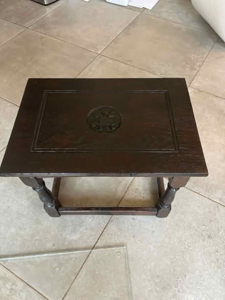 Photo of free Oak side table & glass top (Hook Norton OX15) #4