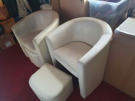 Photo of free 2 x leather tub chairs (Durham DH6) #1