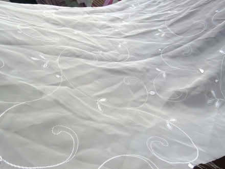 Photo of free Used Patterned White Net Curtain 154cm Across x 113cm Drop (Cullercoats NE30) #3