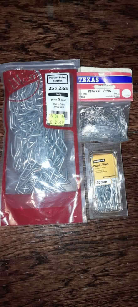 Photo of free Panel & veneer pins, presser point staples (Haslingfield CB23) #1