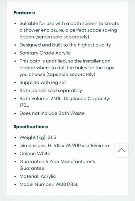 Photo of free Nuie left hand P shaped bath (Whitton TW3) #3