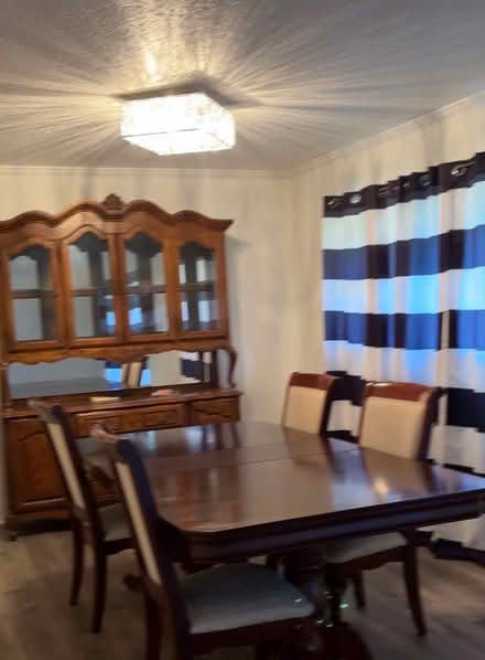 Photo of free Dining room table, chairs & cabinet (Chamblee) #2