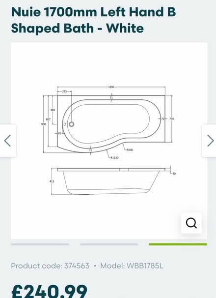 Photo of free Nuie left hand P shaped bath (Whitton TW3) #2
