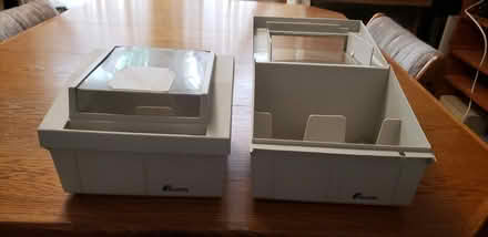Photo of free two 5 1/4 size floppy disk holders, zip code 20905 #1