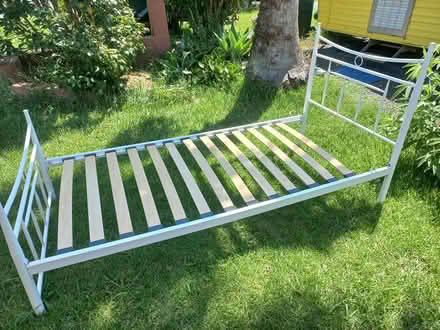 Photo of free Metal single bed base with mattress (Fishermans Paradise) #1