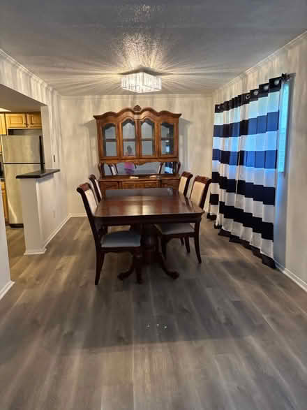 Photo of free Dining room table, chairs & cabinet (Chamblee) #1