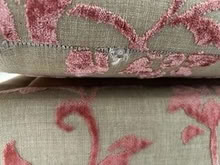Photo of free Gorgeous beige/ pink linen weave fabric footstool/ pouffe. (Stafford ST17) #4