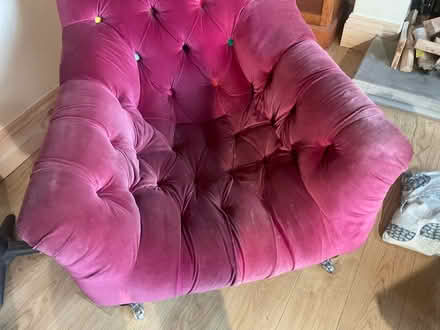 Photo of free Red velvet armchair (Tockwith) #2