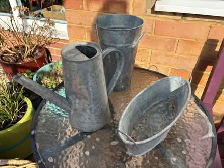 Photo of free Metal vase, planter & watering can (Far Bletchley MK3) #1