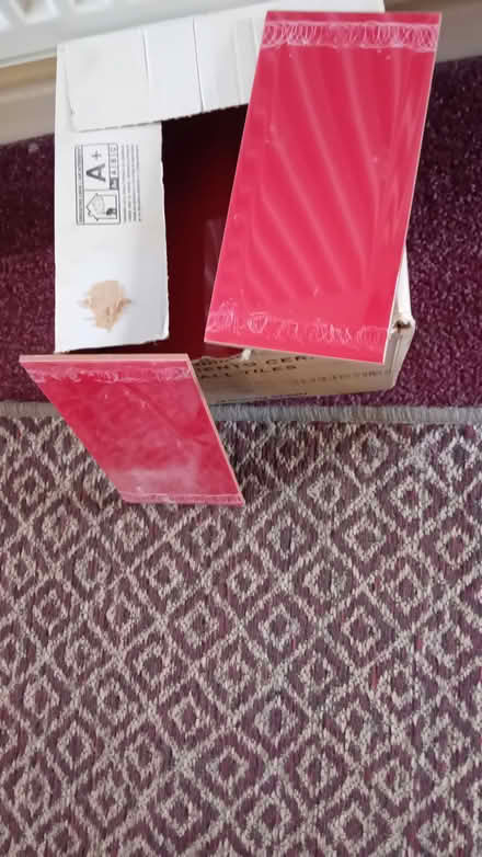 Photo of free kitchen wall tiles, red (Wellsway BS31) #1