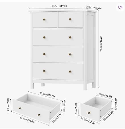 Photo of free NEW White Dresser (Elkins Park. PA) #2