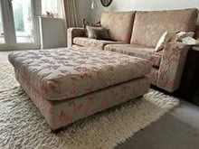 Photo of free Gorgeous beige/ pink linen weave fabric footstool/ pouffe. (Stafford ST17) #1