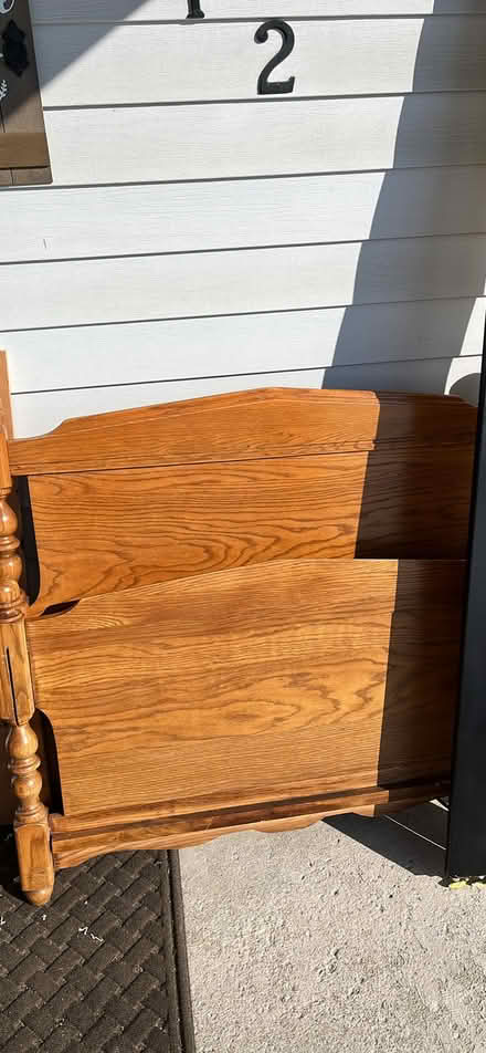 Photo of free Twin oak bed frame (Carleton) #1