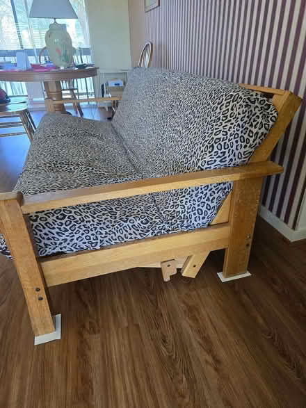 Photo of free Futon frame (solid oak) & futon (Lakeland) #2