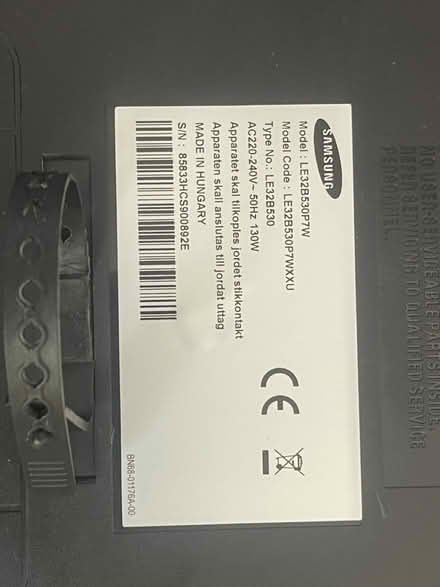 Photo of free 32” Samsung HD TV (Welwyn Garden City AL7) #3