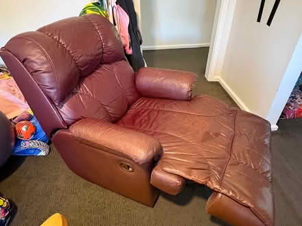 Photo of free Plush leather burgundy recliner (Chewton , victoria) #1