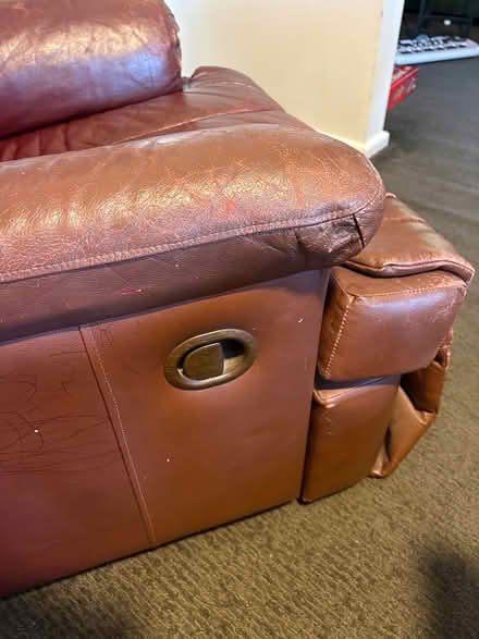 Photo of free Plush leather burgundy recliner (Chewton , victoria) #3