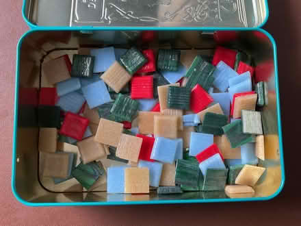 Photo of free 2cm green, red and blue mosaic tiles (Gyle EH12) #1