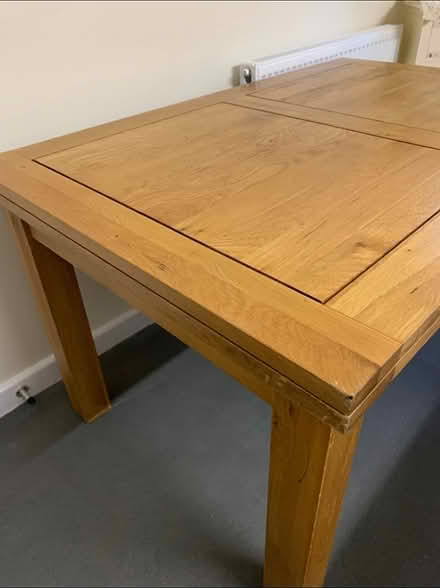 Photo of free Table and six leather worn Chairs (Denton M34) #1