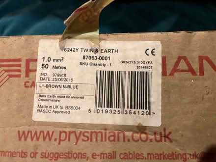 Photo of free twin & earth electric cable 1.00mm approx. 10 metres (Heaton Chapel SK4) #1
