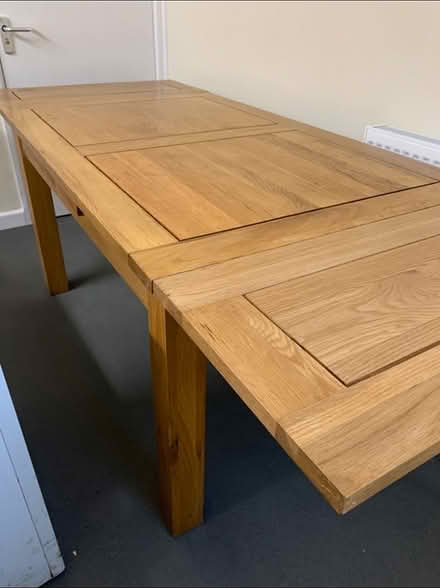 Photo of free Table and six leather worn Chairs (Denton M34) #4
