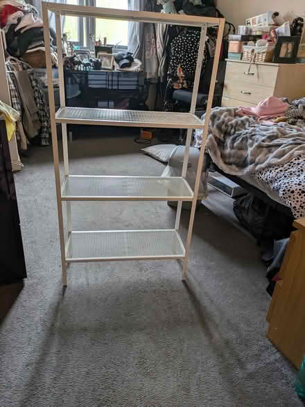 Photo of free Tall white metal shelves - IKEA (27/30 Hyvot Mill Road EH17) #1