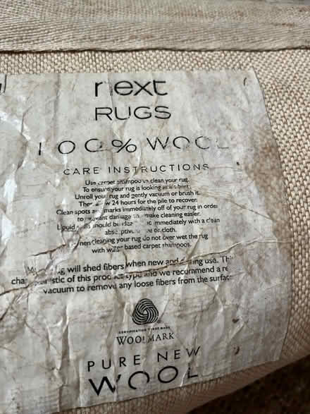 Photo of free Next 100% wool cream rug (IP2) #4
