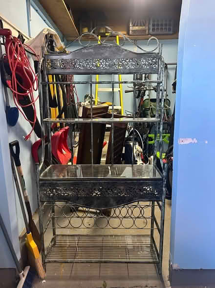 Photo of free Metal Wine rack and shelving unit (Branchburg) #1