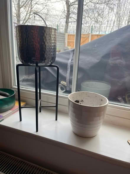 Photo of free White pot and metallic pot (Warrington) #1