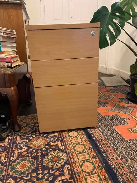 Photo of free Desk high pedestal with 3 drawers (Presteigne LD8) #1