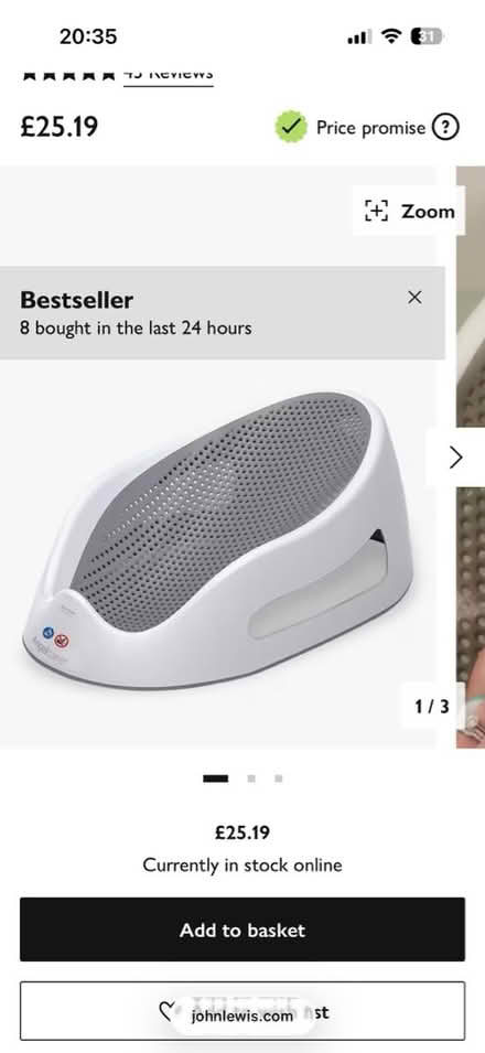 Photo of free Angelcare baby bath support/seat (Denmark Hill SE5) #1