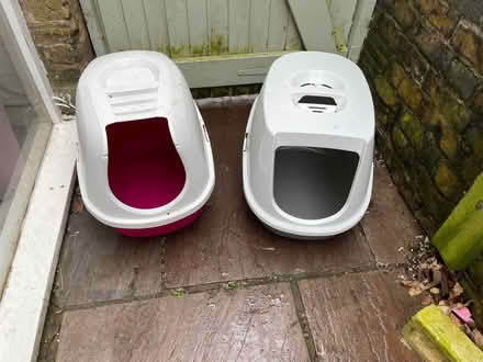 Photo of free 2 Extra Large Cat Litter Trays With Lids (CT11) #1