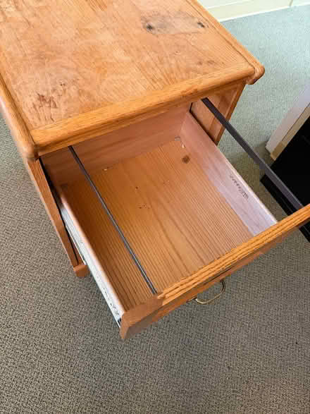 Photo of free 2 drawer solid oak file cabinet (Redwood city) #1