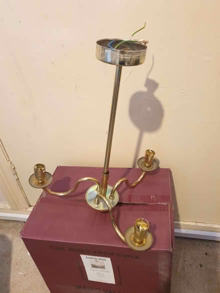 Photo of free Ceiling Light Fitting - Brass with 3 Arms (Trowbridge BA14) #1
