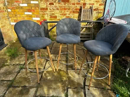 Photo of free 3 x Dunelm Grey Bar Stools (Epsom) #1