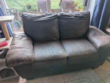 Photo of free Small brown leather sofa (CM7) #1