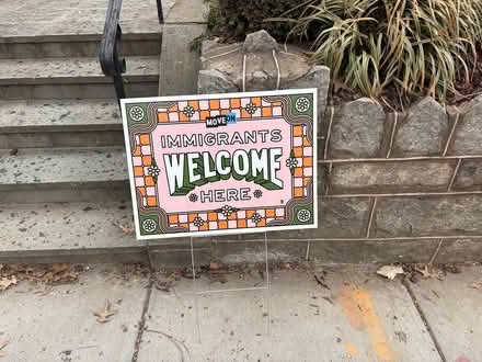 Photo of free Immigrants are welcome here sign (Columbia Heights) #1