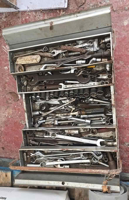 Photo of free Rusty old tool box plus contents (Broadway, Fleetwood FY7 8HF) #1