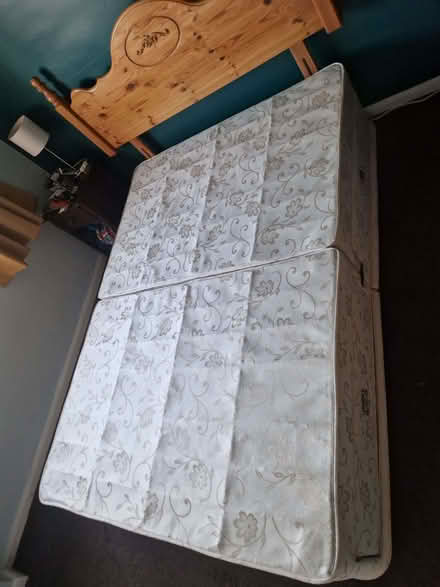 Photo of free Double divan bed with headboard (Melkinthorpe CA10) #3