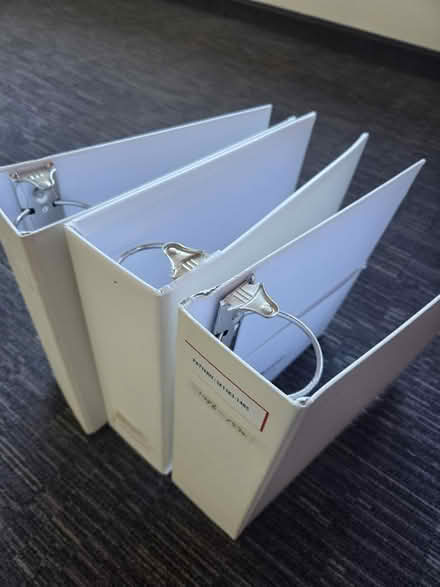 Photo of free White lever arch folders (BB1 5SJ) #1